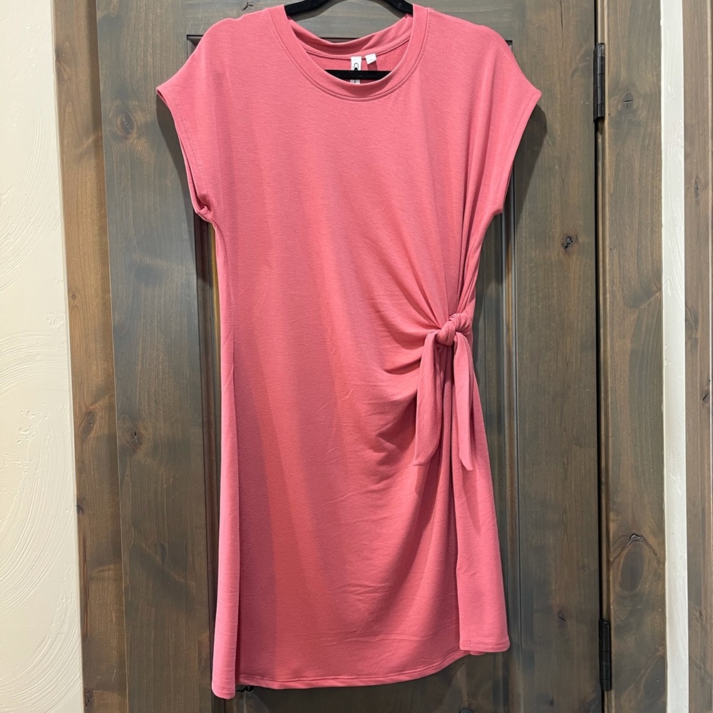 New Side Tie Dress Salmon Pink